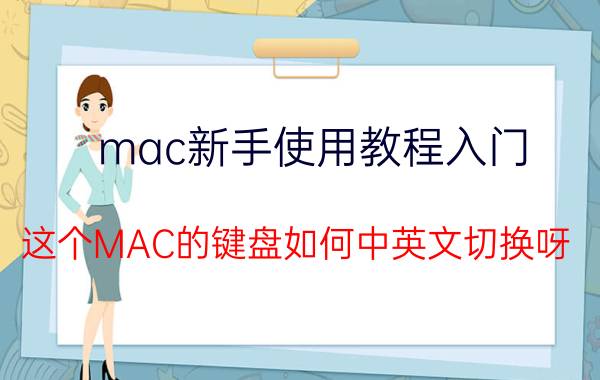 mac新手使用教程入门 这个MAC的键盘如何中英文切换呀？